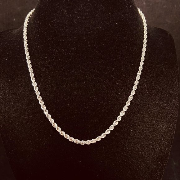 Monet Jewelry - Monet Silver Tone Rope Chain Necklace 16" (3847)